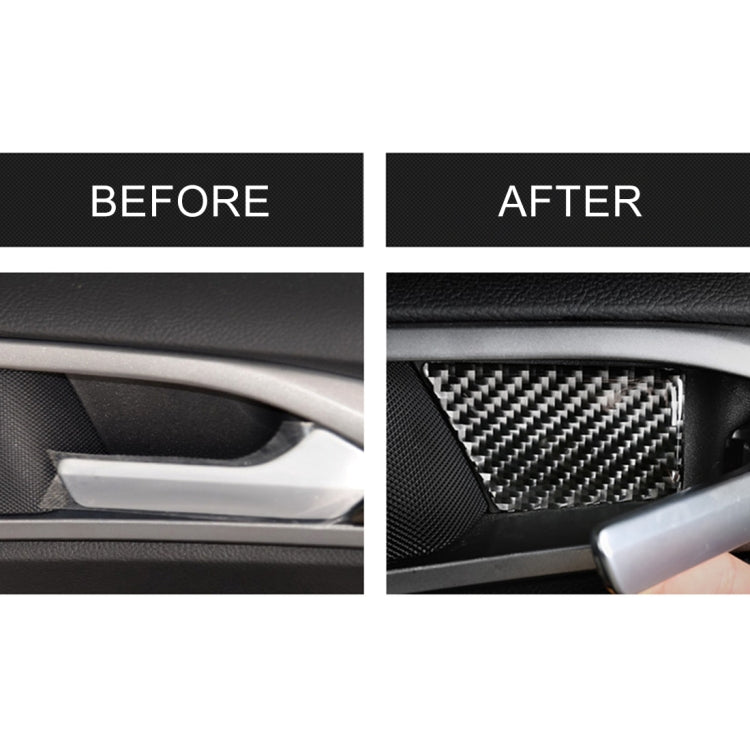 4 PCS Car Carbon Fiber Door Inner Handle Wrist Panel Decorative Sticker for Ford New Mondeo 2013-2019 by buy2fix