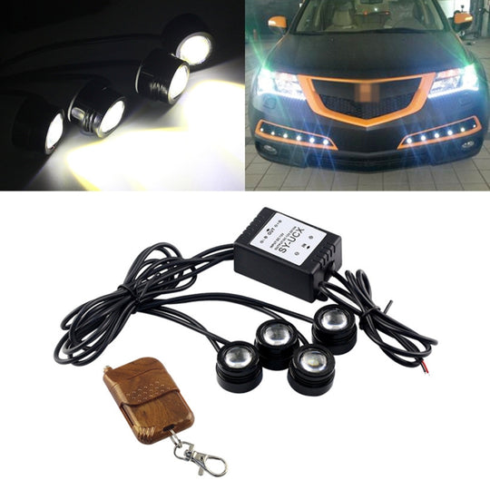 Feu de recul LED pour voiture 4x1,5 W avec télécommande sans fil