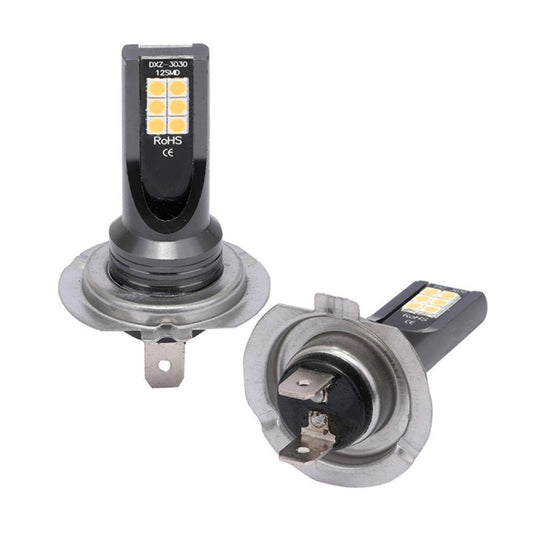 2 PCS H7 DC12V-24V / 12W / 3000K / 800LM 12LEDs SMD-3030 Car LED Fog Light (Yellow Light) by buy2fix