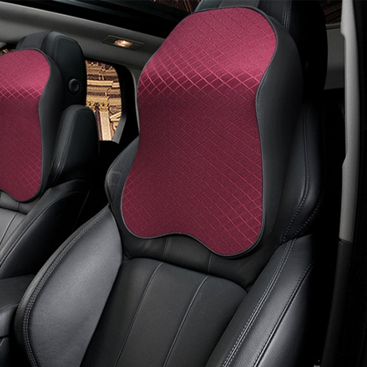 Four Seasons Breathable Memory Foam Car Neck Pillow Polyester Headrest (Red) by buy2fix