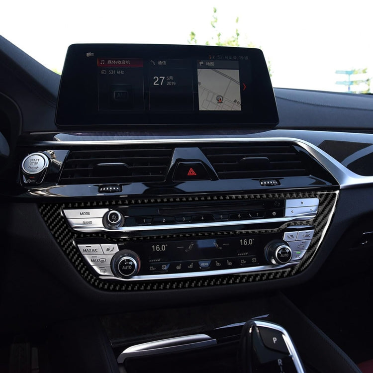 Car Carbon Fiber CD Panel Decorative Sticker for BMW 5 Series G38 528Li / 530Li / 540Li 2018 by buy2fix