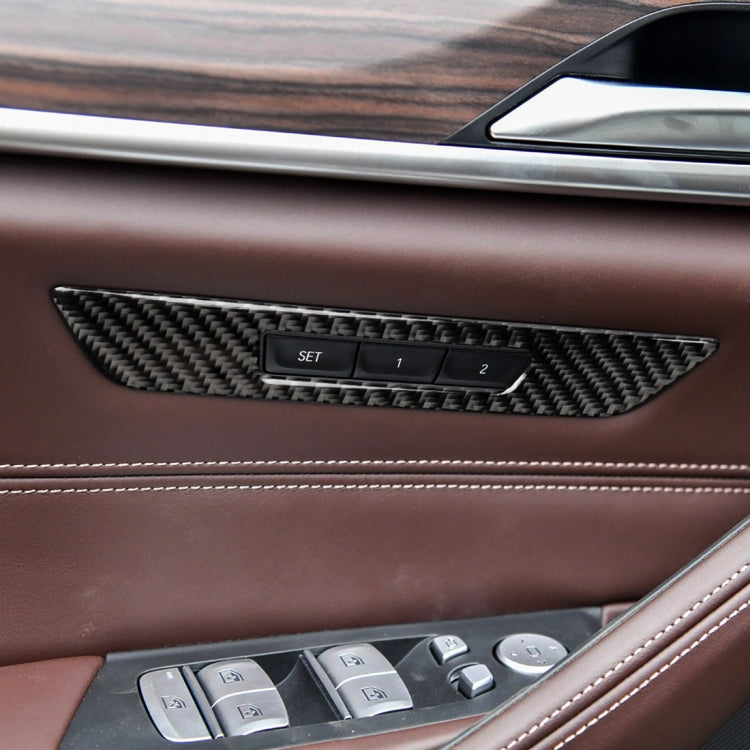 Car Carbon Fiber Seat Memory Button Decorative Sticker for BMW 5 Series G38 528Li / 530Li / 540Li 2018 by buy2fix
