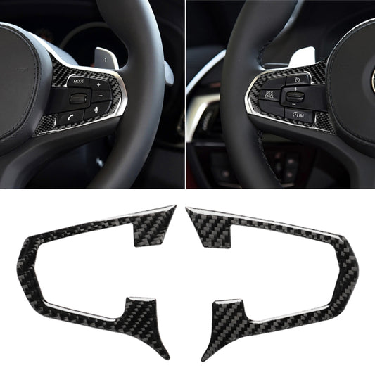Car Carbon Fiber Steering Wheel Button Configuration A Decorative Sticker for BMW 5 Series G30/G38 X3 G01/G08 by buy2fix