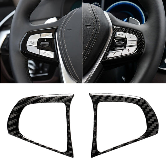 Car Carbon Fiber Steering Wheel Button Configuration B Decorative Sticker for BMW 5 Series G30/G38 X3 G01/G08 by buy2fix