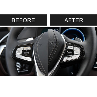 Car Carbon Fiber Steering Wheel Button Configuration B Decorative Sticker for BMW 5 Series G30/G38 X3 G01/G08 by buy2fix