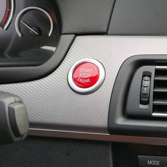 Couvercle de bouton poussoir de clé de démarrage de moteur de voiture pour châssis BMW E90 (rouge)