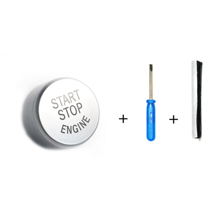Car Engine Start Key Push Button Cover for BMW G / F Chassis, with Start and Stop (Silver) by buy2fix