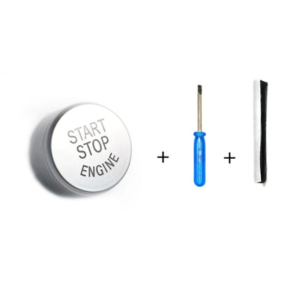 Car Engine Start Key Push Button Cover for BMW G / F Chassis, with Start and Stop (Silver) by buy2fix