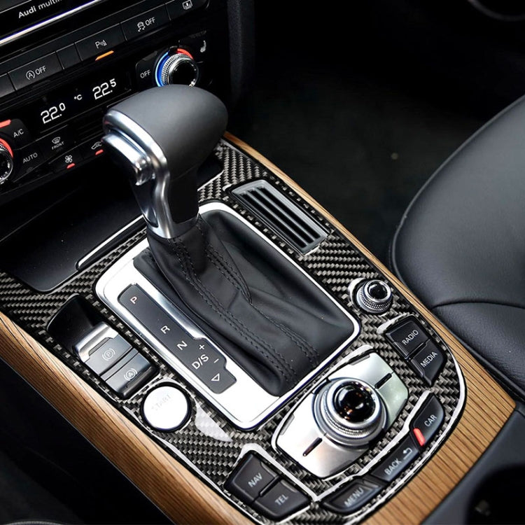 Car Carbon Fiber Gear Position Panel Decorative Sticker for Audi 2010-2018 Q5 / 2009-2016 A4L / 2009-2016 A5, Left Drive by buy2fix