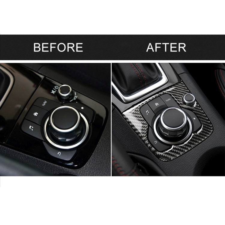 Car Carbon Fiber Left Drive Multimedia Frame A Decorative Sticker for Mazda Axela 2013-2016 by buy2fix
