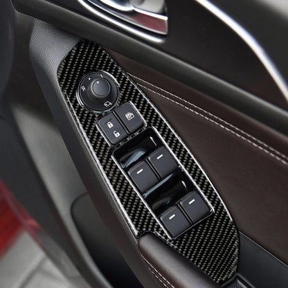 Car Carbon Fiber Right Drive Window Lift Panel Decorative Sticker for Mazda Axela 2014 / 2017-2018 by buy2fix