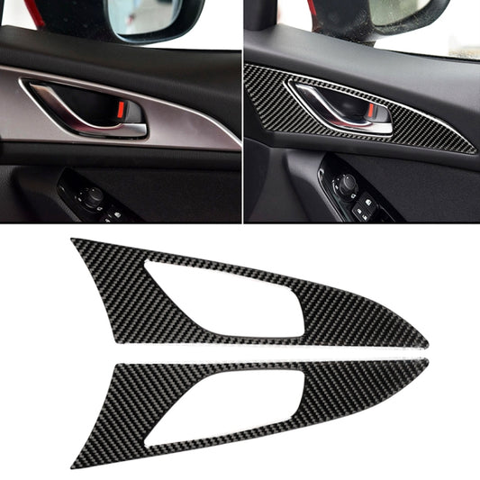 2 PCS Car Carbon Fiber Door Inner Handle Outer Frame Decorative Sticker for Mazda Axela 2014 / 2017-2018 by buy2fix