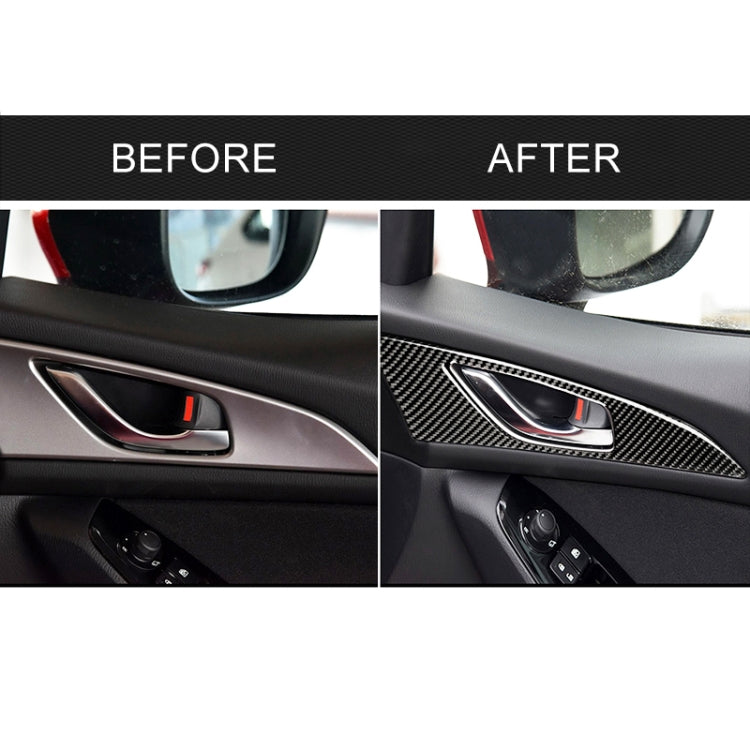 2 PCS Car Carbon Fiber Door Inner Handle Outer Frame Decorative Sticker for Mazda Axela 2014 / 2017-2018 by buy2fix