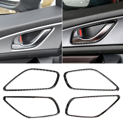 4 PCS Car Carbon Fiber Door Inner Handle Frame Decorative Sticker for Mazda Axela 2014 / 2017-2018 by buy2fix