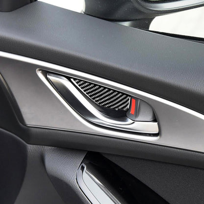 4 PCS Car Carbon Fiber Door Inner Handle Wrist Panel Decorative Sticker for Mazda Axela 2014 / 2017-2018 by buy2fix