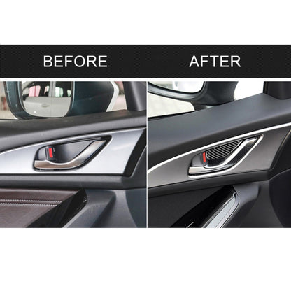 4 PCS Car Carbon Fiber Door Inner Handle Wrist Panel Decorative Sticker for Mazda Axela 2014 / 2017-2018 by buy2fix