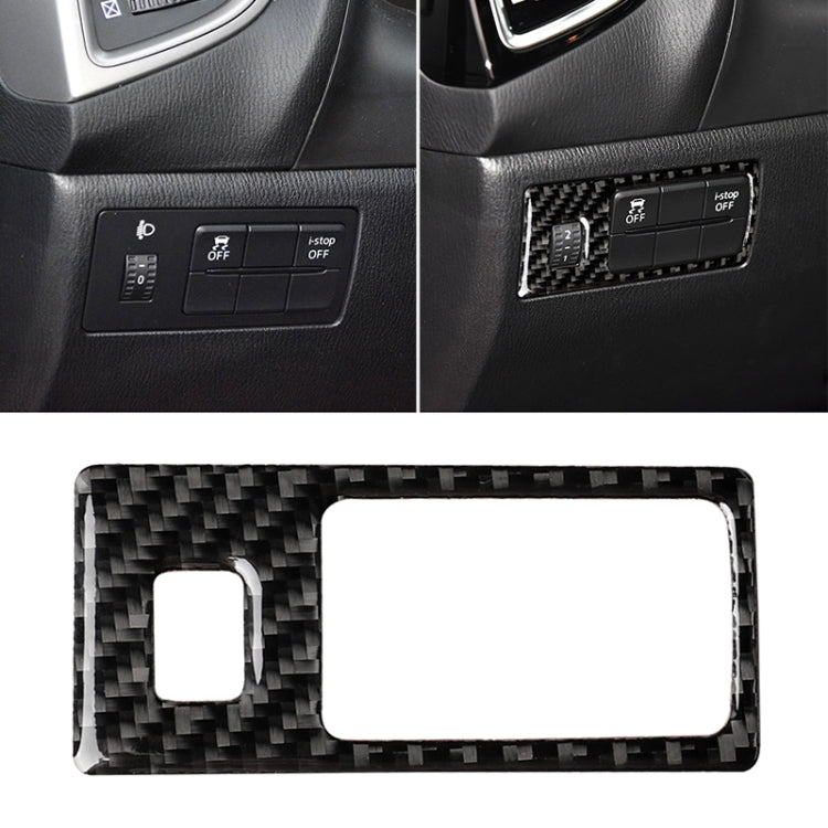 Car Carbon Fiber Headlight Adjustment Frame Decorative Sticker for Mazda Axela 2014 / 2017-2018, Left Drive by buy2fix