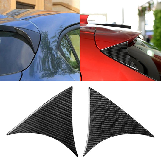Car Carbon Fiber Hatchback Rear Wing Side Spoiler Lip for Mazda Axela 2014-2018
