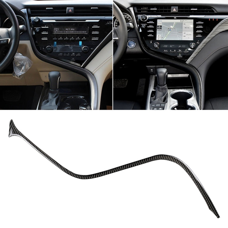 Car Carbon Fiber Central Control S Strip Decorative Sticker for Toyota Eighth Generation Camry 2018-2019, Left Drive by buy2fix