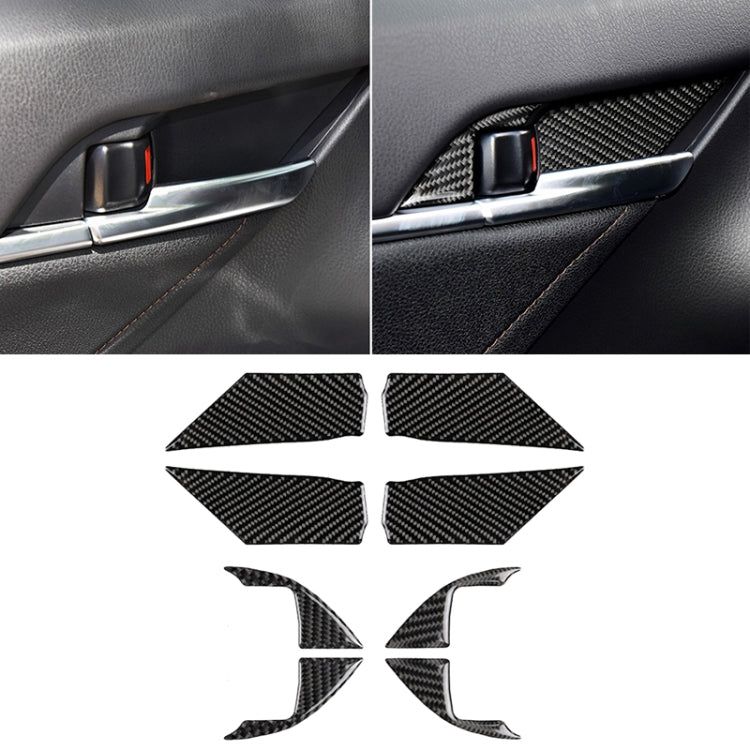 8 in 1 Car Carbon Fiber Door Inner Handle Wrist Panel Decorative Sticker for Toyota Eighth Generation Camry 2018-2019 by buy2fix