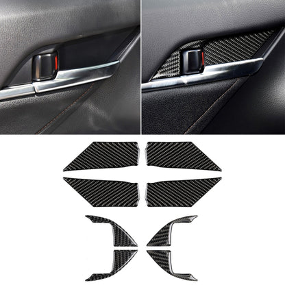 8 in 1 Car Carbon Fiber Door Inner Handle Wrist Panel Decorative Sticker for Toyota Eighth Generation Camry 2018-2019 by buy2fix