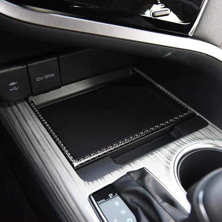 Car Carbon Fiber Storage Box U Shape Frame Decorative Sticker for Toyota Eighth Generation Camry 2018-2019 by buy2fix