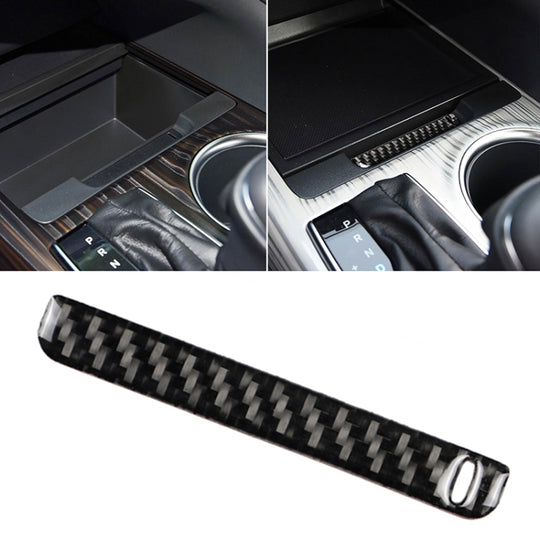 Car Carbon Fiber Storage Box Groove Decorative Sticker for Toyota Eighth Generation Camry 2018-2019, Left Drive