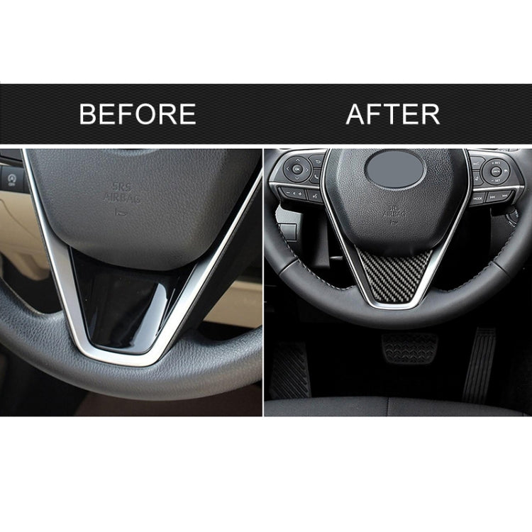 Car Carbon Fiber Steering Wheel Decorative Sticker for Toyota Eighth Generation Camry 2018-2019 by buy2fix