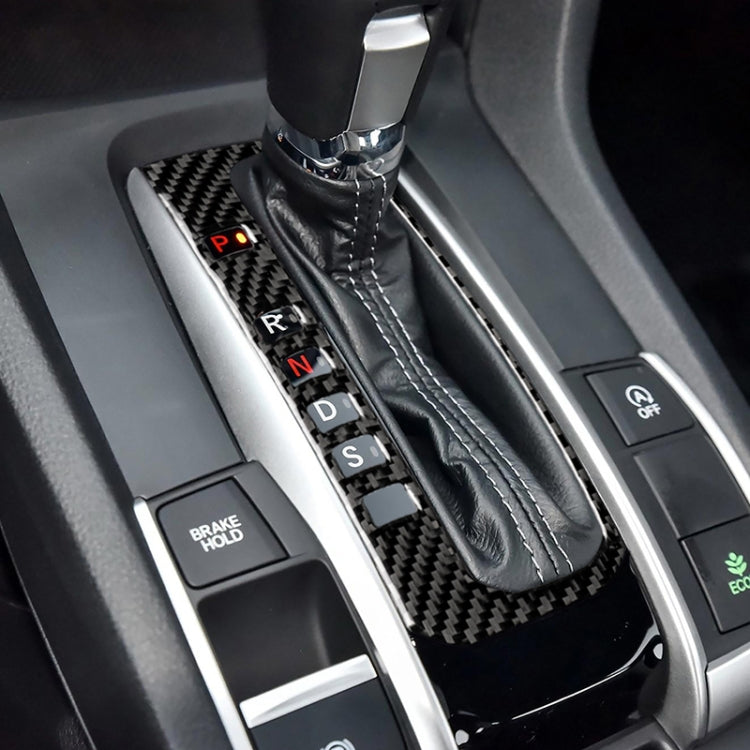 Car Carbon Fiber Gear Position Button Frame Decorative Sticker for Honda Tenth Generation Civic 2016-2019, Left Drive by buy2fix