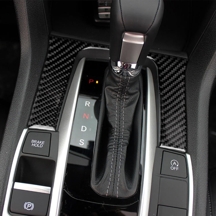 Car Carbon Fiber Gear Position Panel Decorative Sticker for Honda Tenth Generation Civic 2016-2019 by buy2fix