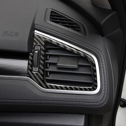 Car Carbon Fiber Right and Left Air Outlet Decorative Sticker for Honda Tenth Generation Civic 2016-2019, Left Drive by buy2fix