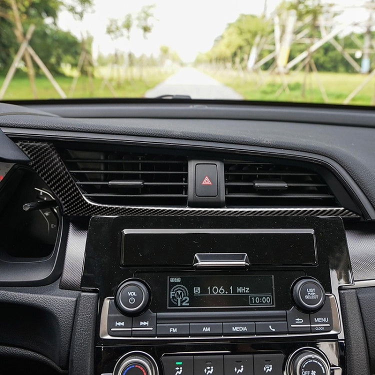 Car Carbon Fiber Central Control Air Outlet Below Decorative Sticker for Honda Tenth Generation Civic 2016-2019, Left Drive by buy2fix