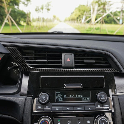 Car Carbon Fiber Central Control Air Outlet Below Decorative Sticker for Honda Tenth Generation Civic 2016-2019, Left Drive by buy2fix
