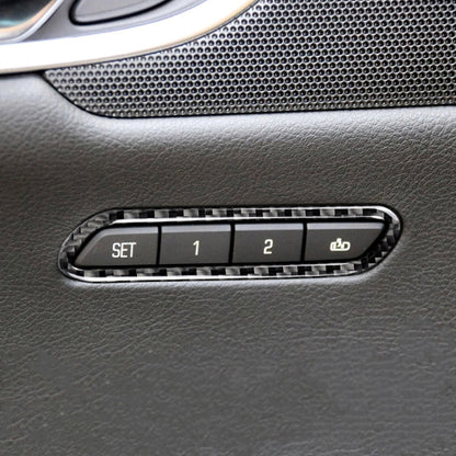 Car Carbon Fiber Seat Memory Adjustment Decorative Sticker for Cadillac XT5 2016-2017, Left Drive by buy2fix