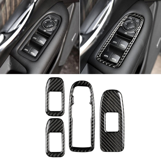 Car Carbon Fiber Door Window Lift Panel Decorative Sticker for Cadillac XT5 2016-2017