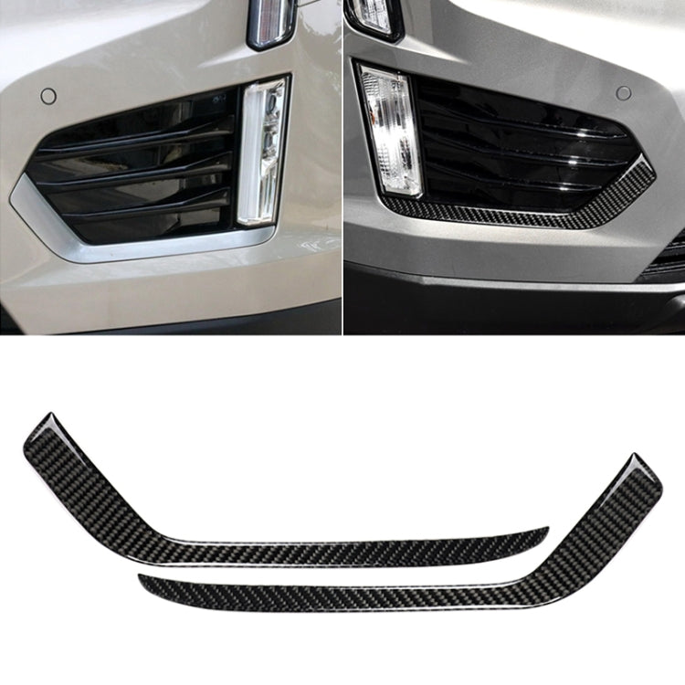 Car Carbon Fiber Front Fog Light Decorative Stripe for Cadillac XT5 2016-2017, Left Drive by buy2fix