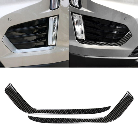 Car Carbon Fiber Front Fog Light Decorative Stripe for Cadillac XT5 2016-2017, Left Drive by buy2fix