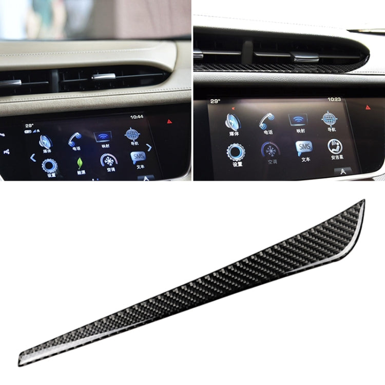 Car Carbon Fiber Middle Air Outlet Decorative Sticker for Cadillac XT5 2016-2017, Left Drive by buy2fix