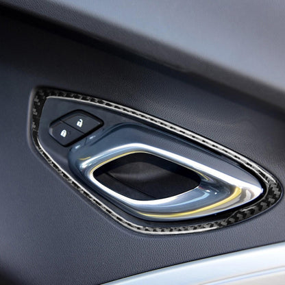 2 PCS Car Carbon Fiber Door Inner Handle Panel Decorative Sticker for Chevrolet Camaro 2017-2019 by buy2fix