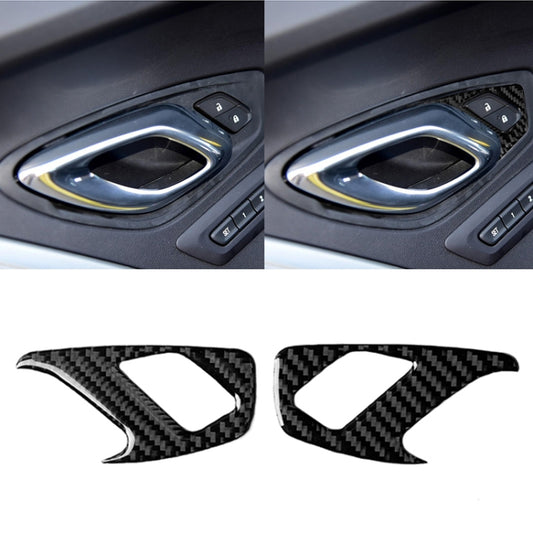 2 PCS Car Carbon Fiber Inner Door Lock Decorative Sticker for Chevrolet Camaro 2017-2019 by buy2fix