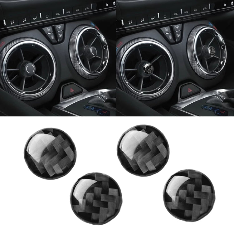 4 PCS Car Carbon Fiber Air Outlet Decorative Sticker for Chevrolet Camaro 2017-2019 by buy2fix