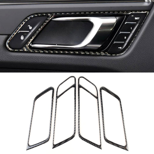 4 PCS Carbon Fiber Car Door Handle Frame Decorative Sticker for Porsche Macan by buy2fix