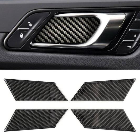 4 PCS Carbon Fiber Car Inner Door Bowl Decorative Sticker for Porsche Macan by buy2fix