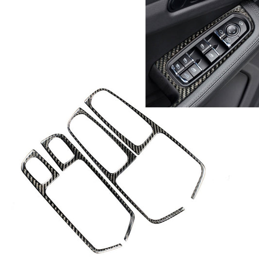 4 PCS Carbon Fiber Car Window Button Panel Decorative Sticker for Porsche Macan by buy2fix