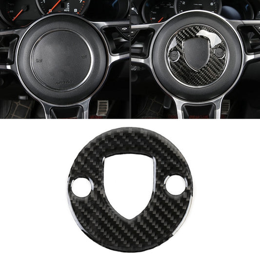 Carbon Fiber Car Steering Wheel Decorative Sticker for Porsche Macan by buy2fix