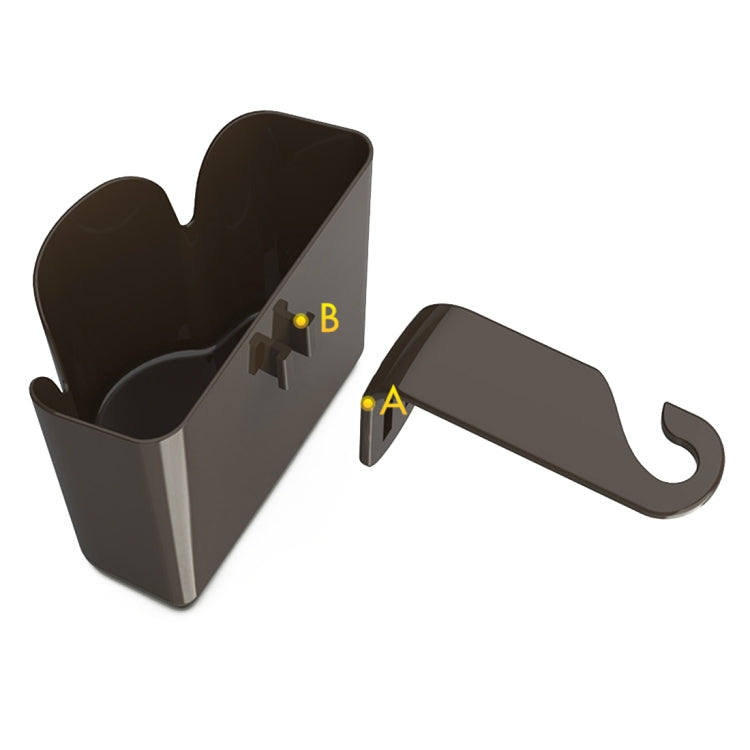 Car Back Seat Hook Trash Rubbish Garbage Can Mobile Phone Holder Storage Box (Brown) by buy2fix