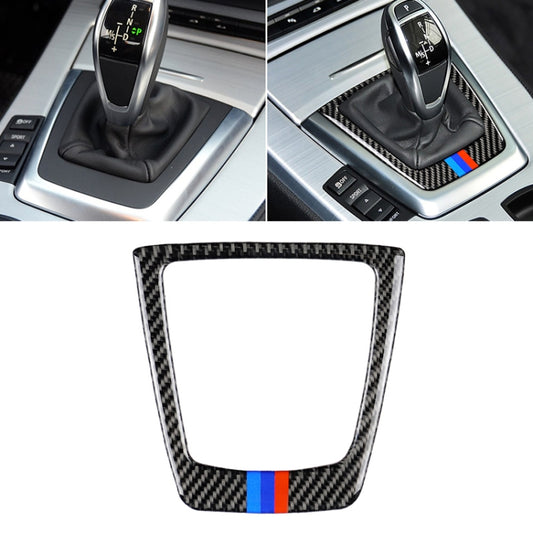Car Carbon Fiber Gear Position Panel Decorative Three Color Sticker for BMW Z4 2009-2015 by buy2fix