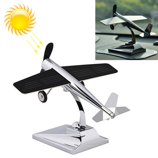 Car Interior Decoration Accessories Aircraft Model Ornaments Propeller Rotating Solar Energy Ornament (Silver) by buy2fix