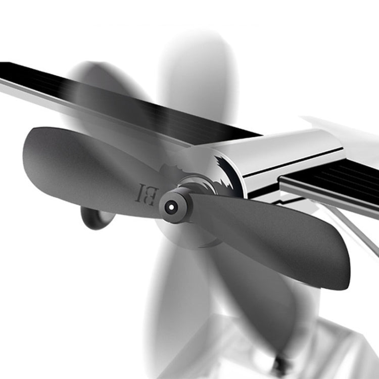 Car Interior Decoration Accessories Aircraft Model Ornaments Propeller Rotating Solar Energy Ornament (Silver) by buy2fix