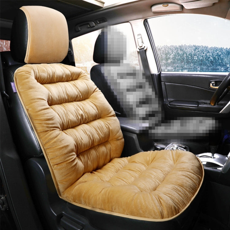 Car Thick Plush Seat Cushion Warmer Cover Winter Seat Mat (Beige) by buy2fix